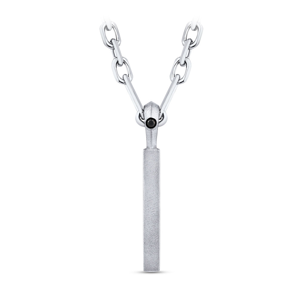 0.04 ct. Herren Silber Diamant Halskette