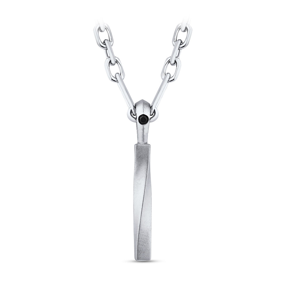 0.04 ct. Herren Silber Diamant Halskette