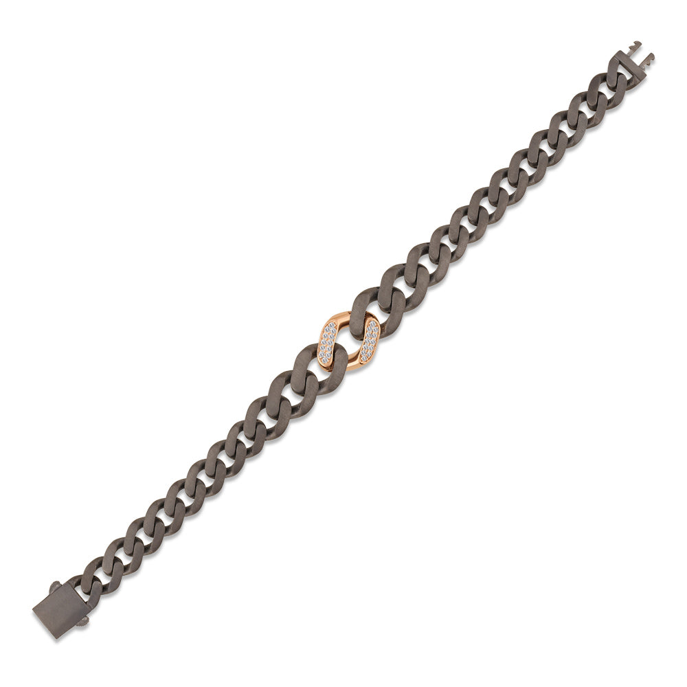 0.25 ct. Men Silver Diamond Bracelet