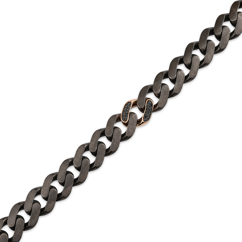 0.49 ct. Men Silver Diamond Bracelet