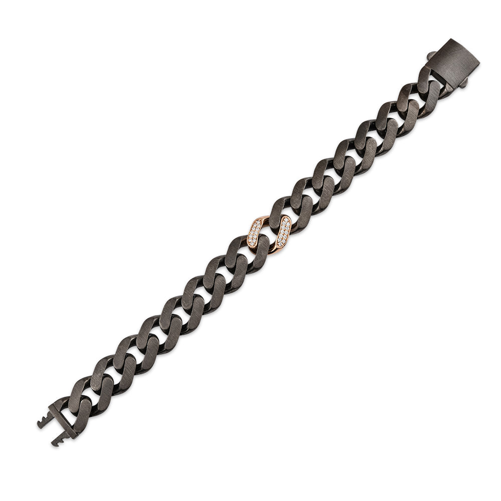 0.49 ct. Men Silver Diamond Bracelet