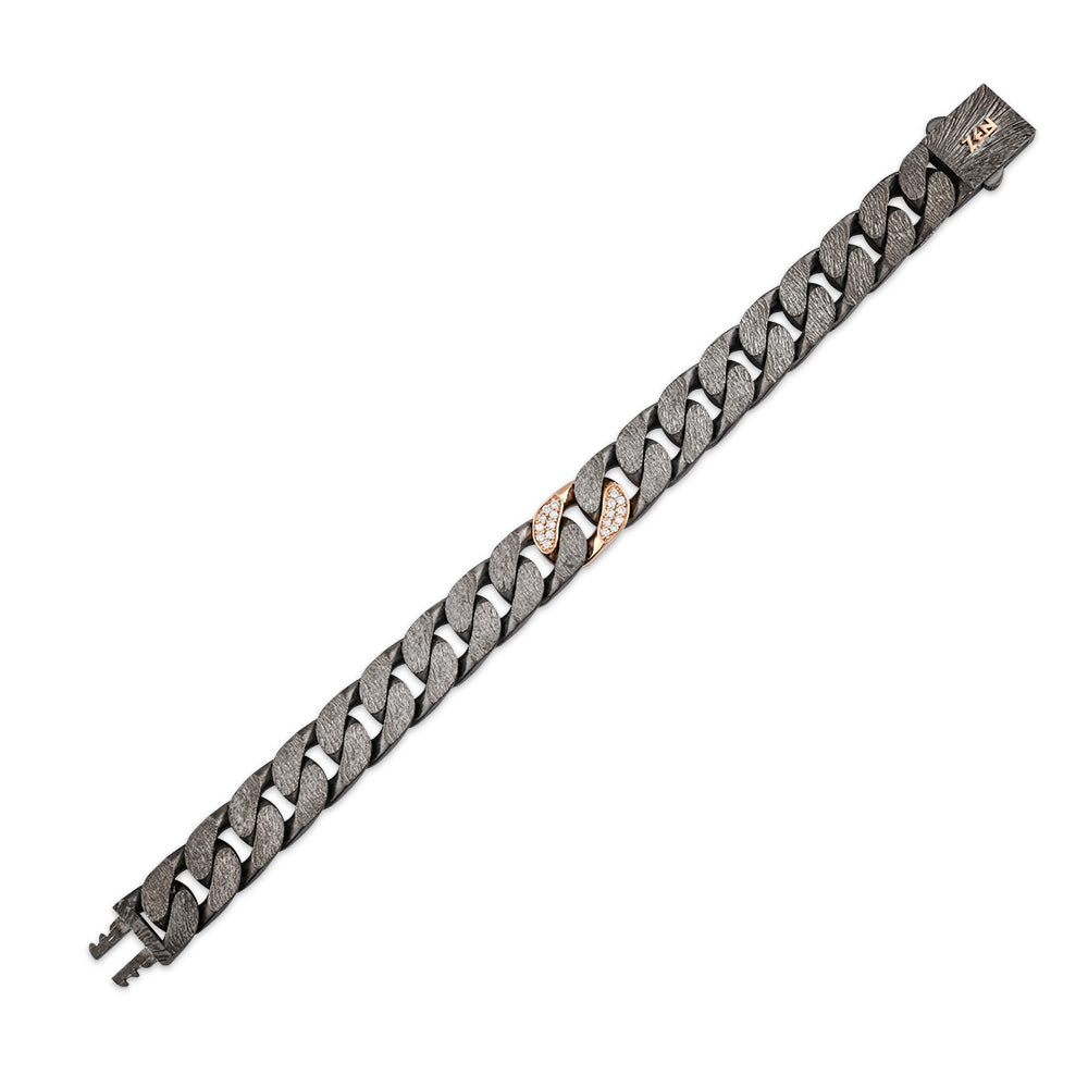 0.50 ct. Men Silver Diamond Bracelet