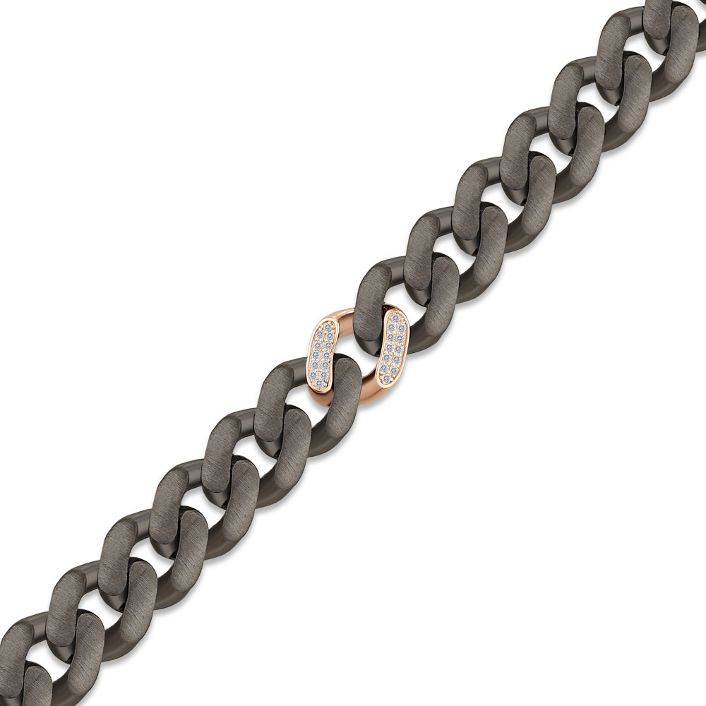 0.30 ct. Men Silver Diamond Bracelet
