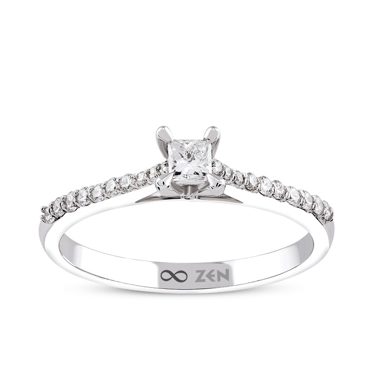 0.20 ct. Sidestone Diamond Engagement Ring