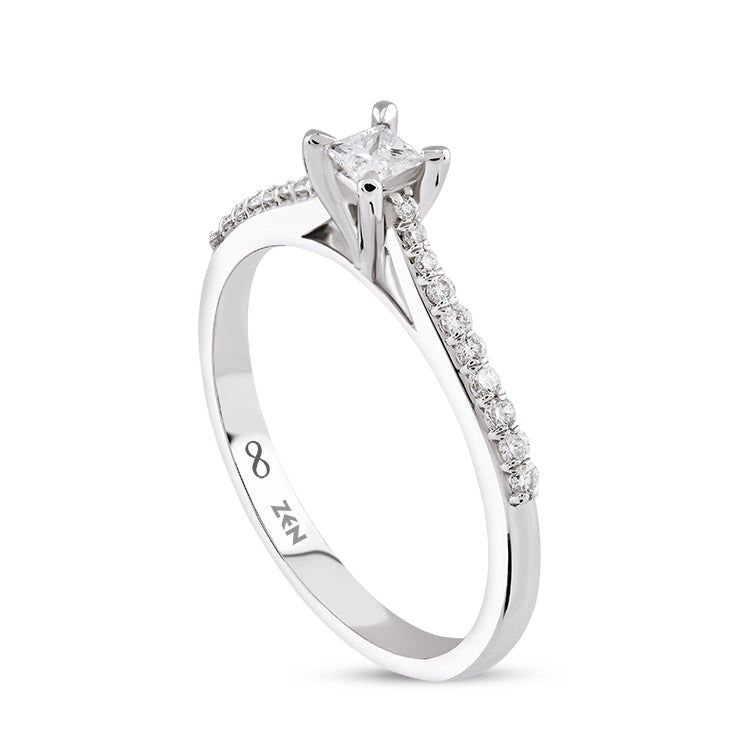 0.20 ct. Sidestone Diamond Engagement Ring