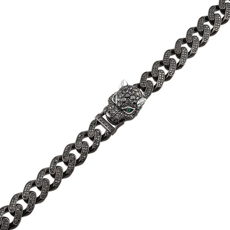 10.81 ct. Men Silver Diamond Bracelet