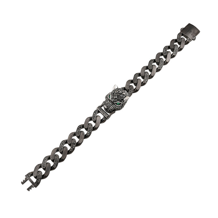 8.62 ct. Herren Silber Diamantarmband