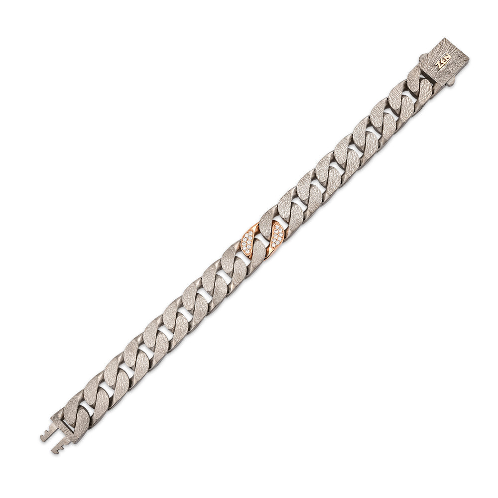 0.50 ct. Men Silver Diamond Bracelet