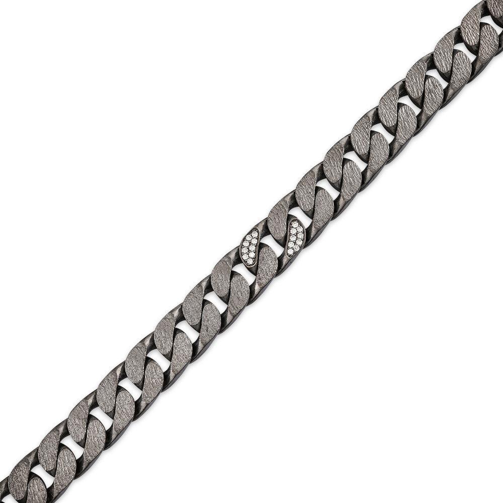 0.50 ct. Men Silver Diamond Bracelet