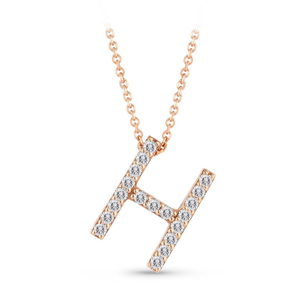 0.10 ct. Buchstabe H Diamant Halskette
