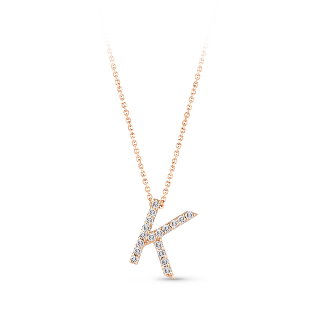 0.10 ct. Buchstabe K Diamant Halskette