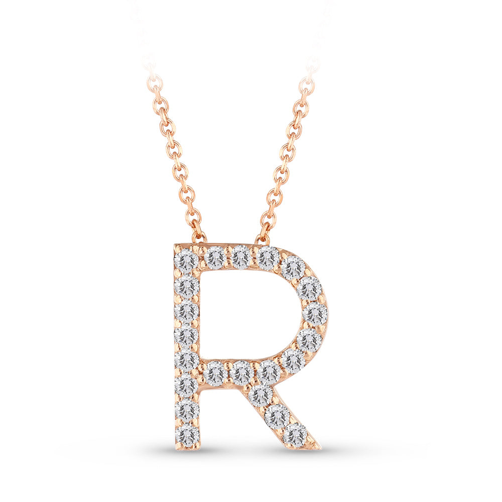 0.12 ct. Buchstaben R Diamant Halskette