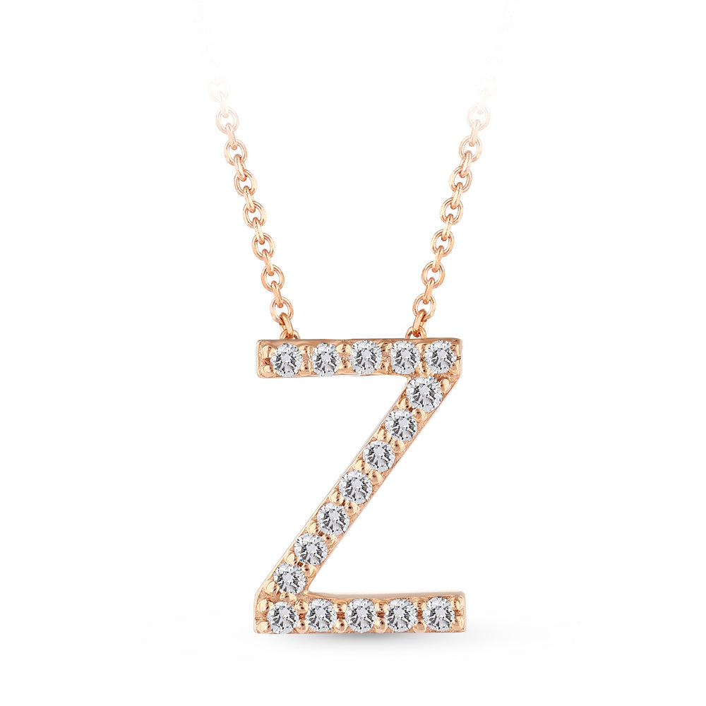 0.09 ct. Buchstabe Z Diamant Halskette