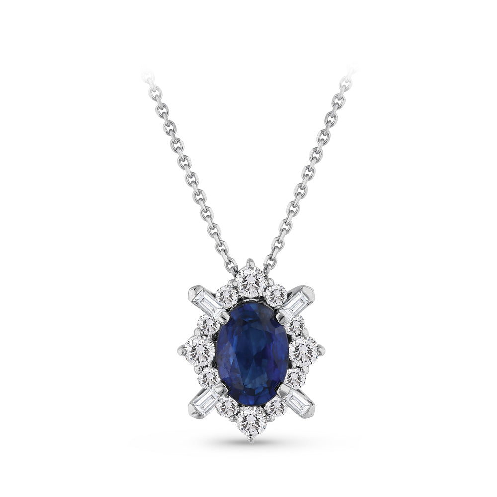 0.76 ct. Saphir Halskette