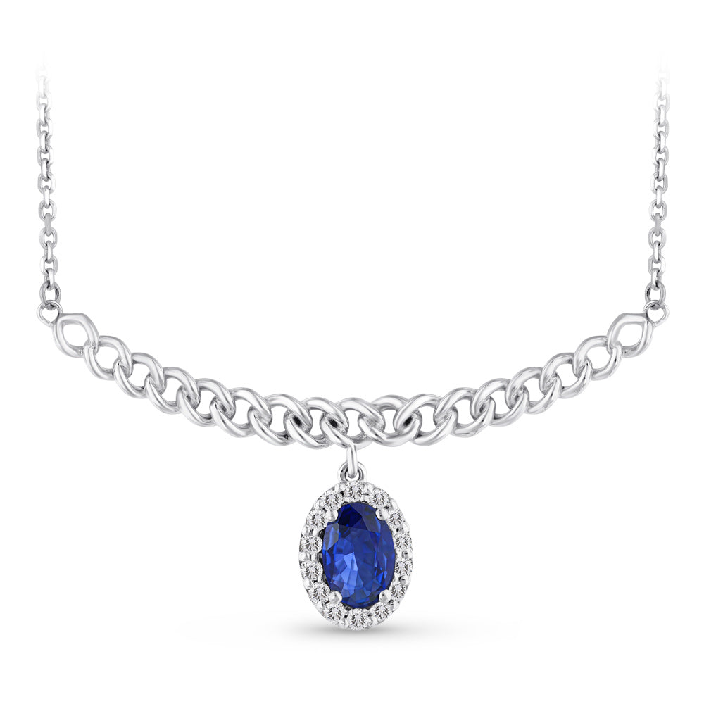 0.94 ct. Saphir Halskette