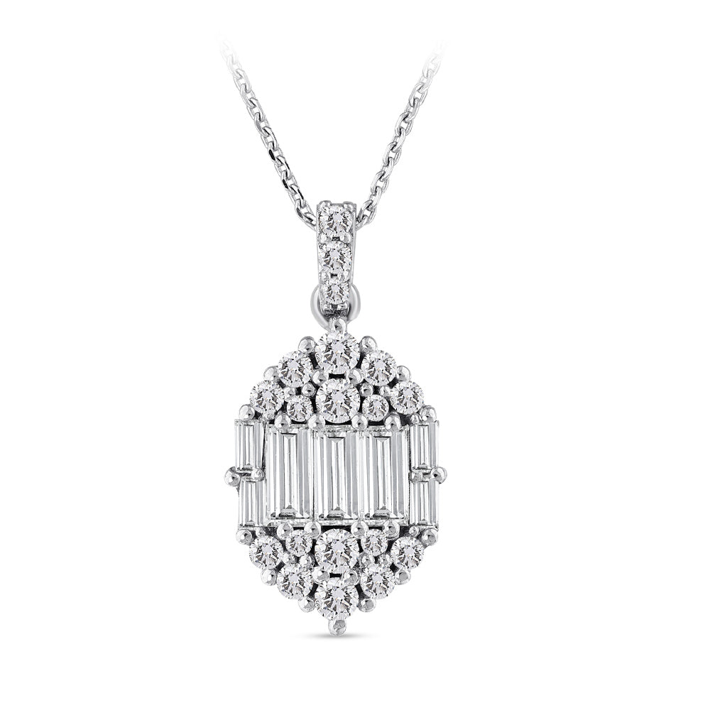 0.50 ct. Baguette Diamond Necklace