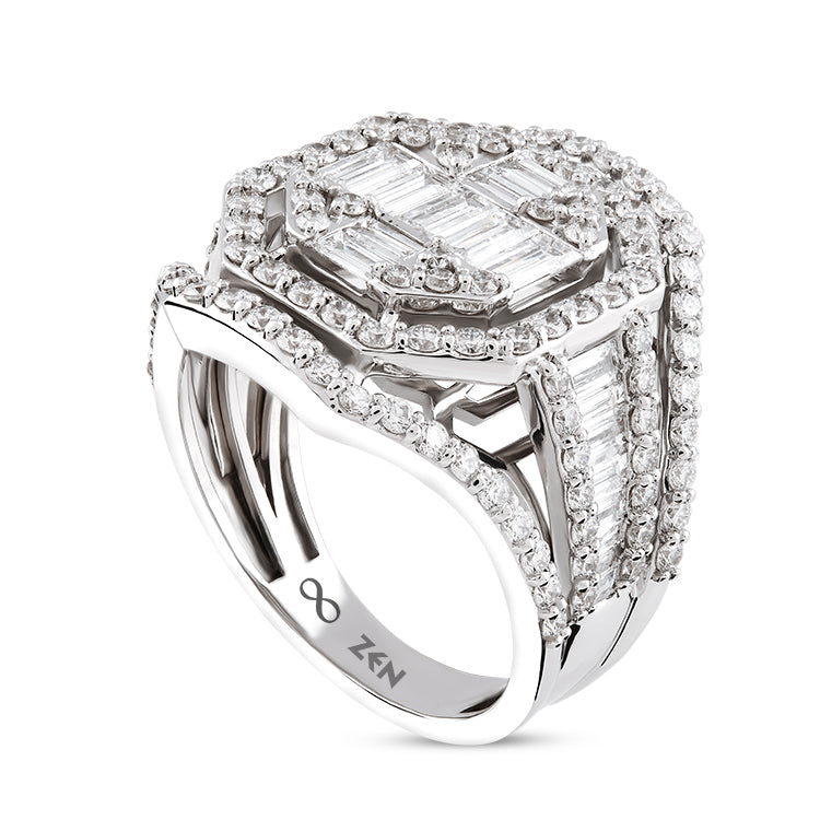 1.95 ct. Baguette Diamantring