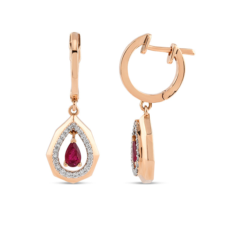 0.67 ct. Ruby Earrings