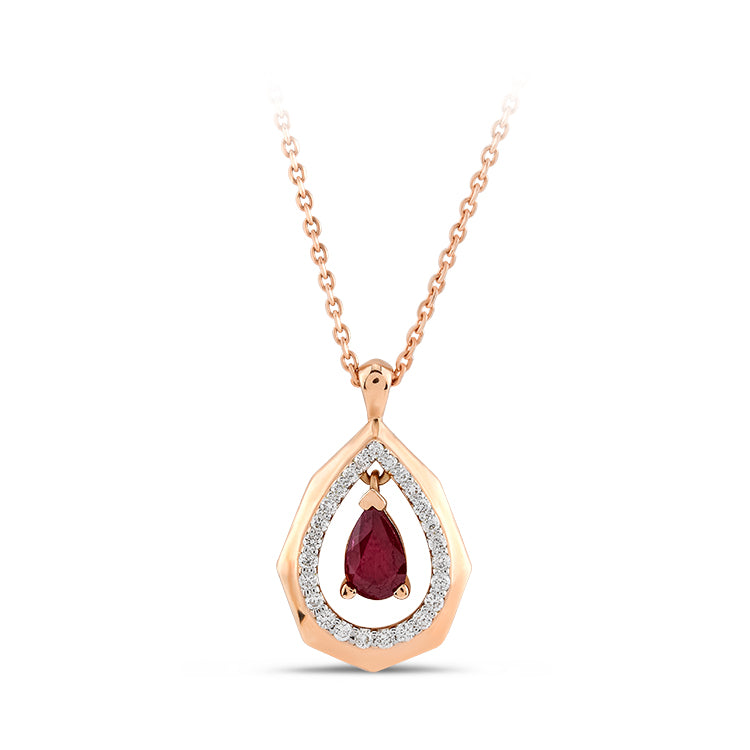 0.46 ct. Rubin Halskette