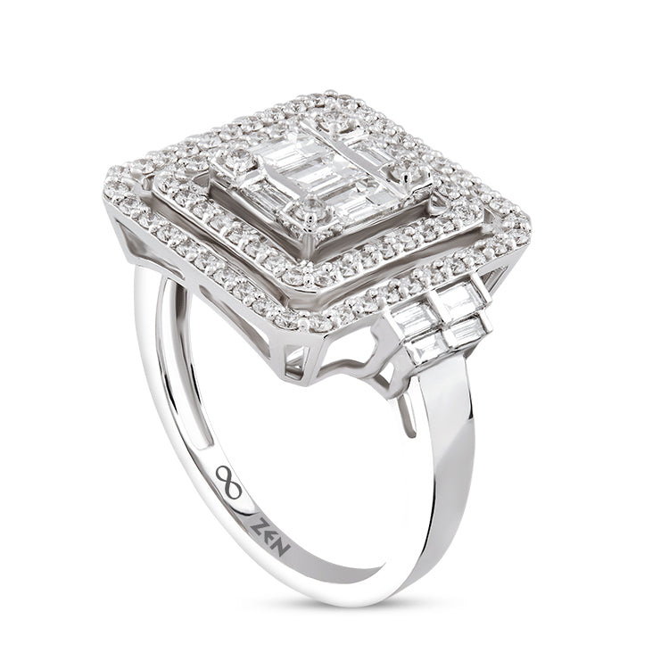 0.92 ct. Baguette Diamantring