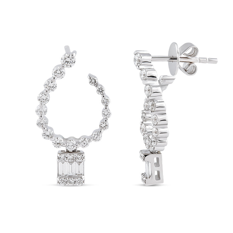0.87 ct. Baguette Diamond Earrings