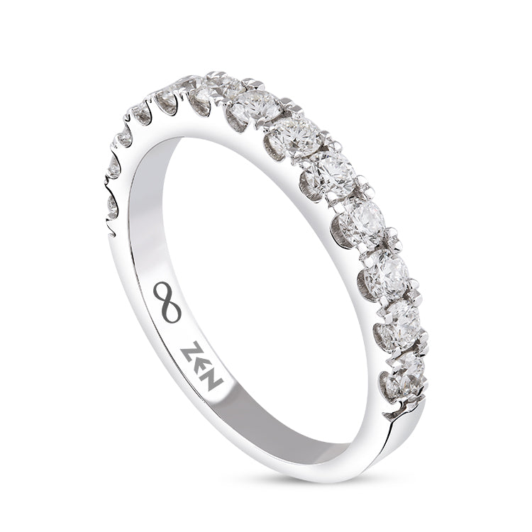 0.70 ct. Halbmemoire Diamantring