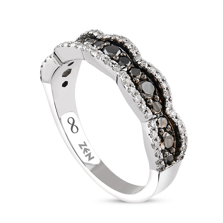 0.70 ct. Halbmemoire Diamantring
