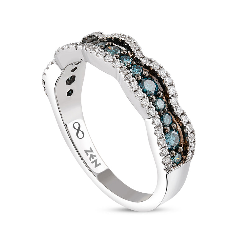0.60 ct. Halbmemoire Diamantring