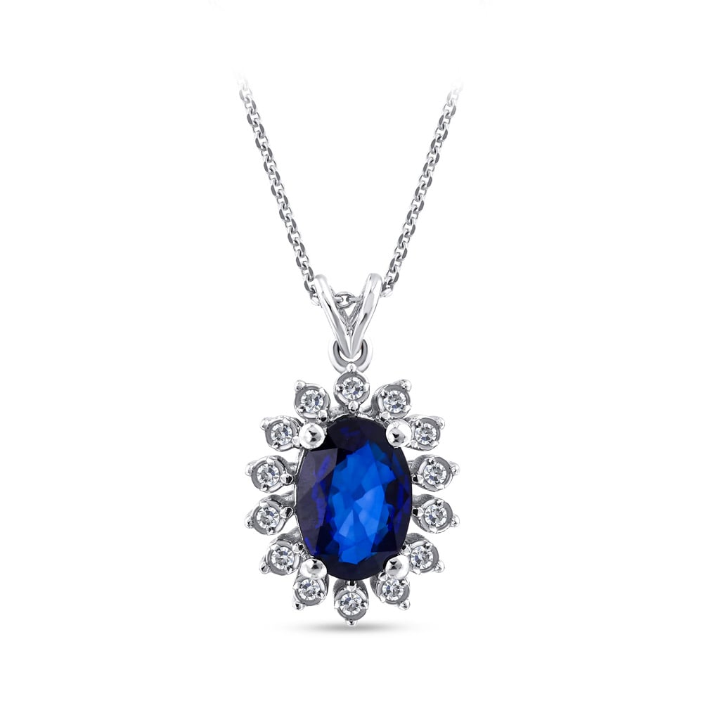 0.67 ct. Saphir Halskette