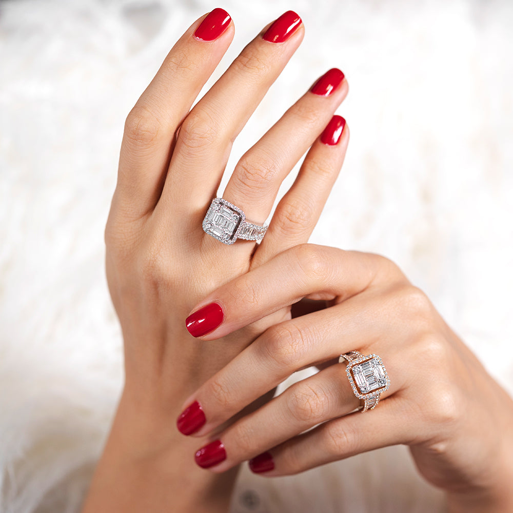 2.91 ct. Baguette Diamantring