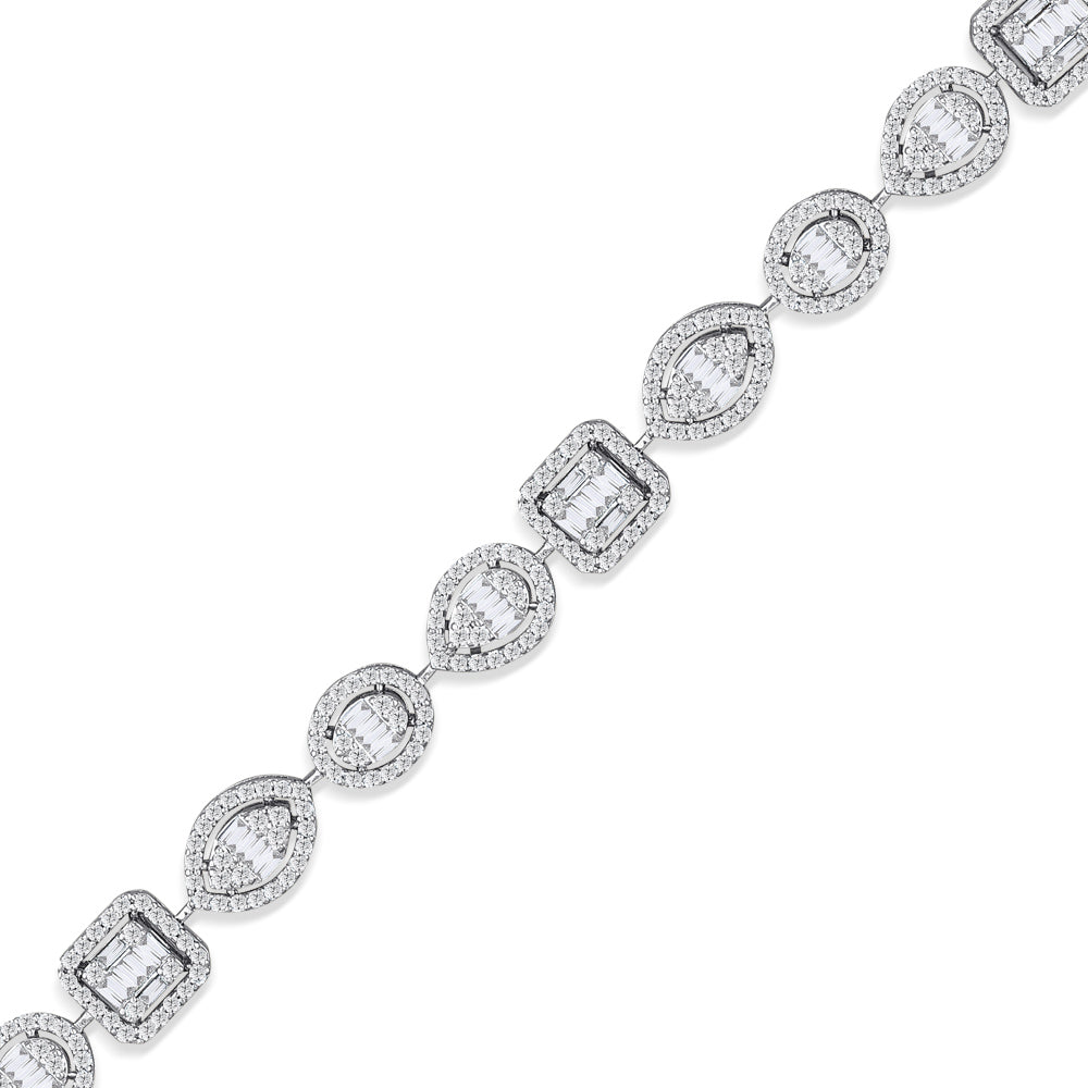 4.38 ct. Baguette Diamantarmband