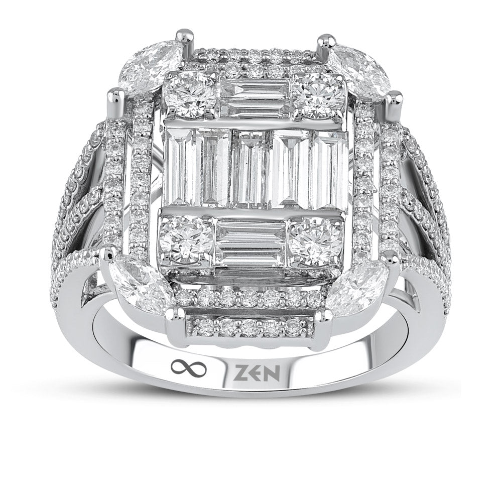 1.94 ct. Baguette Diamantring