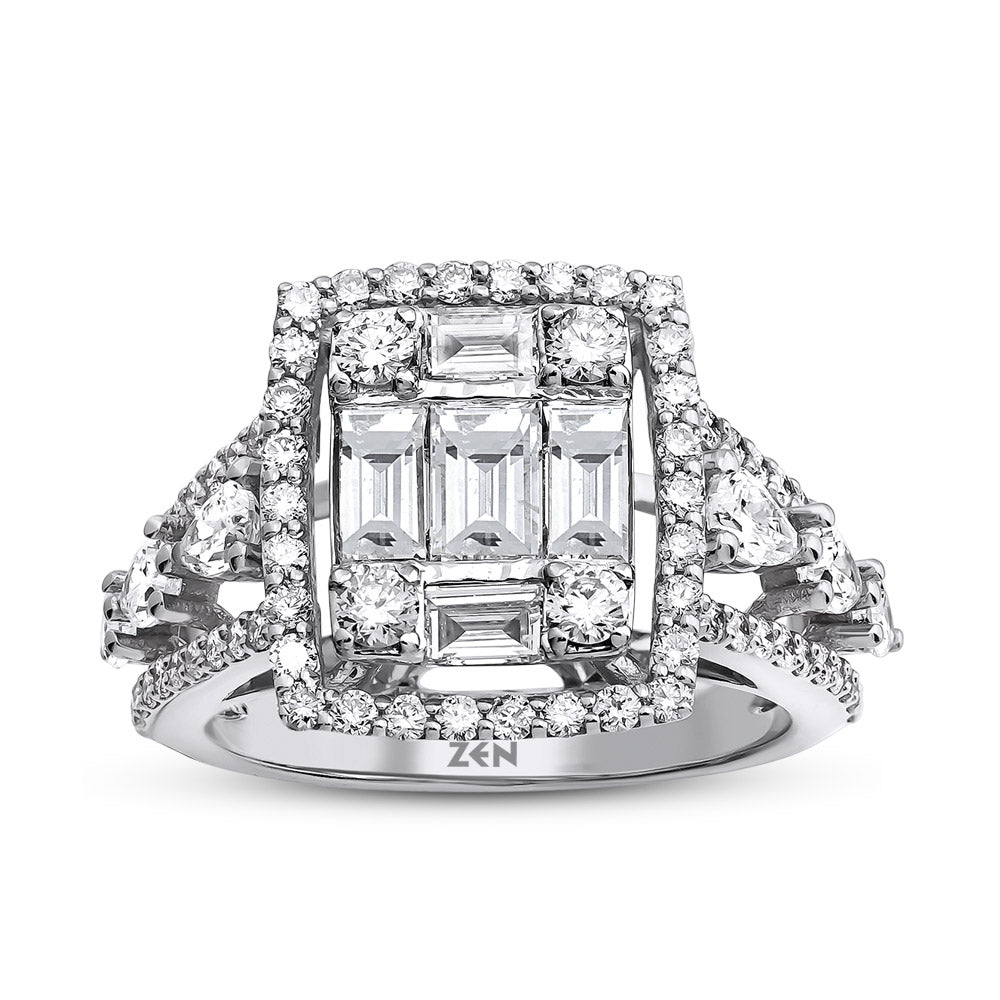 1.55 ct. Baguette Diamantring