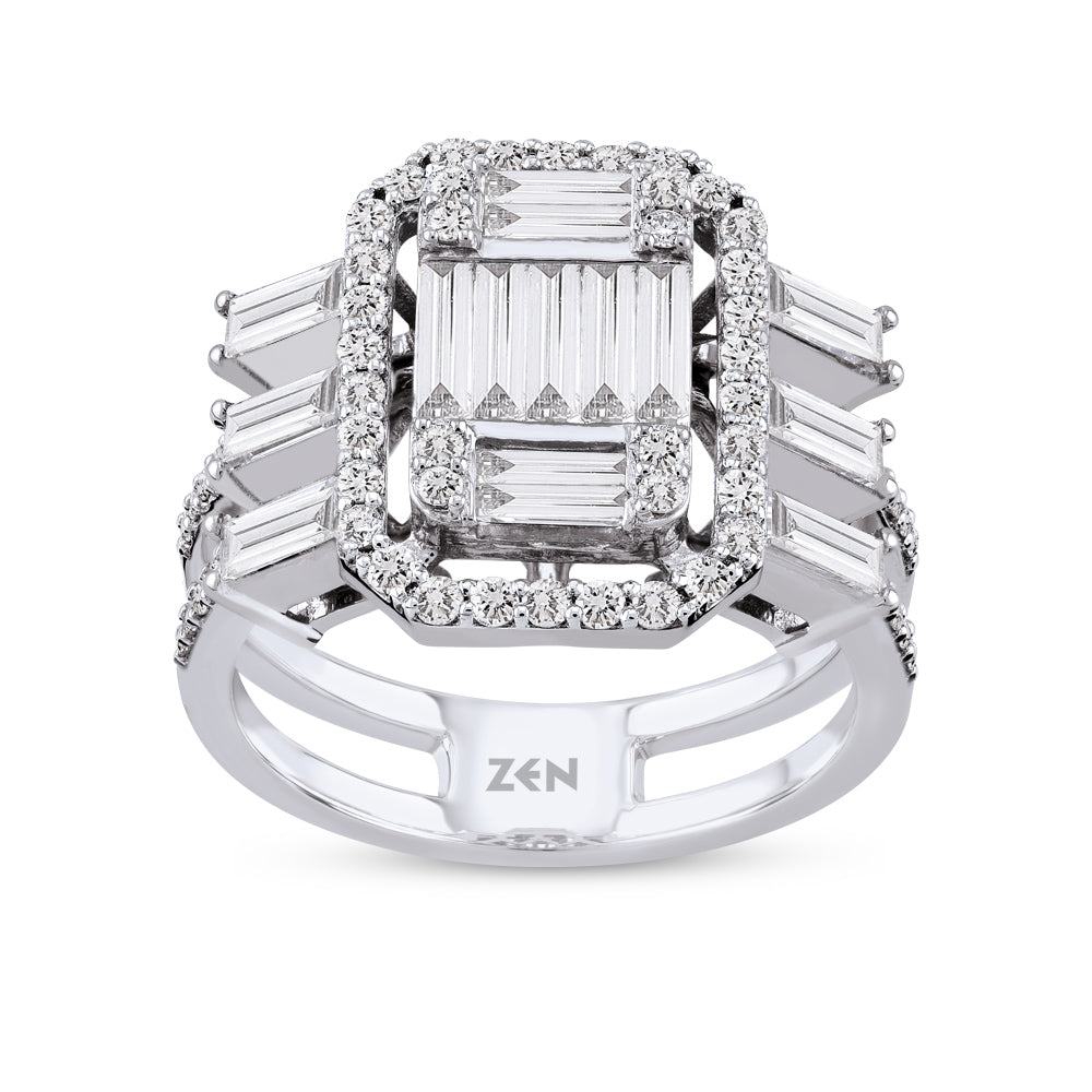1.41 ct. Baguette Diamantring
