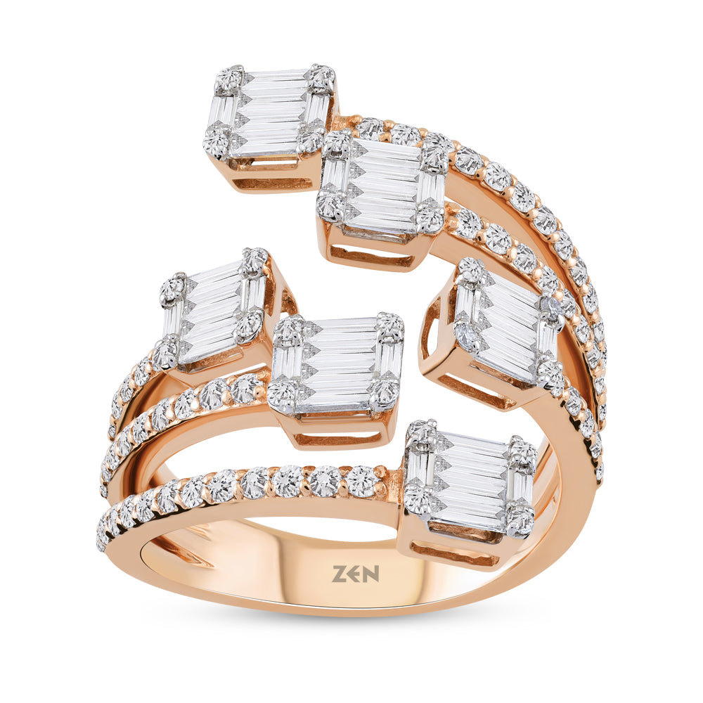 1.33 ct. Baguette Diamantring