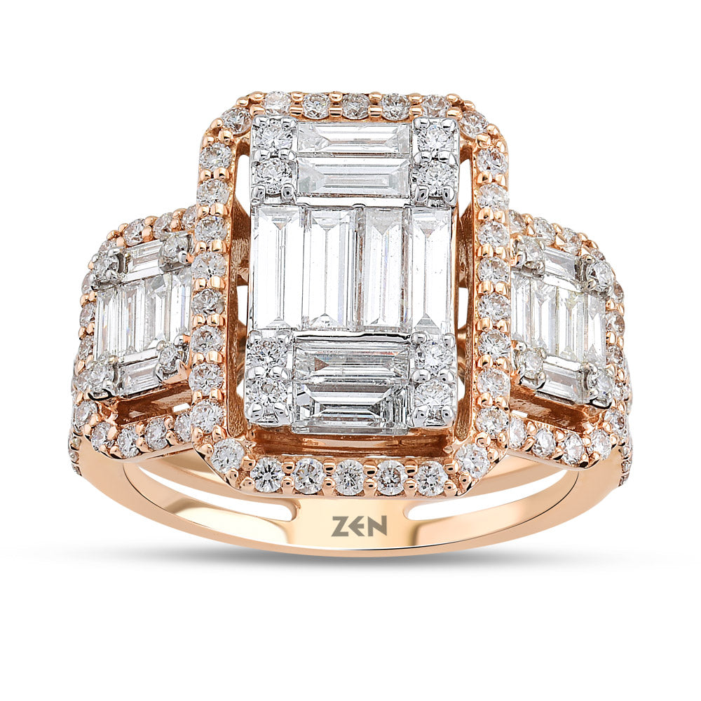 1.59 ct. Baguette Diamantring