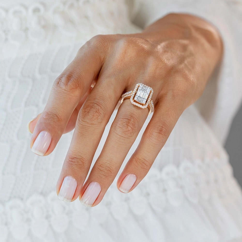 1.14 ct. Baguette Diamantring