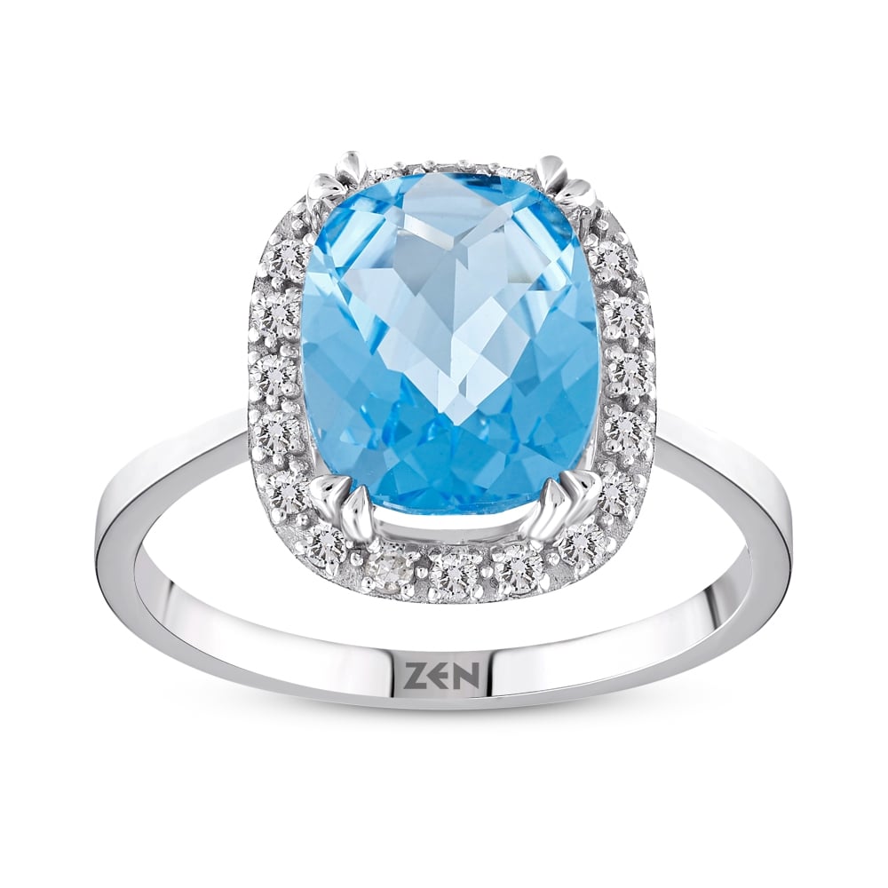 3.21 ct. Blauer Topas Ring