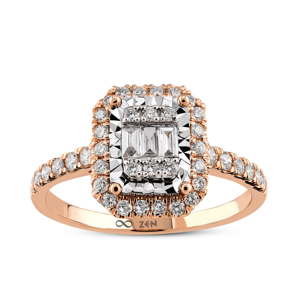 0.42 ct. Baguette Diamantring