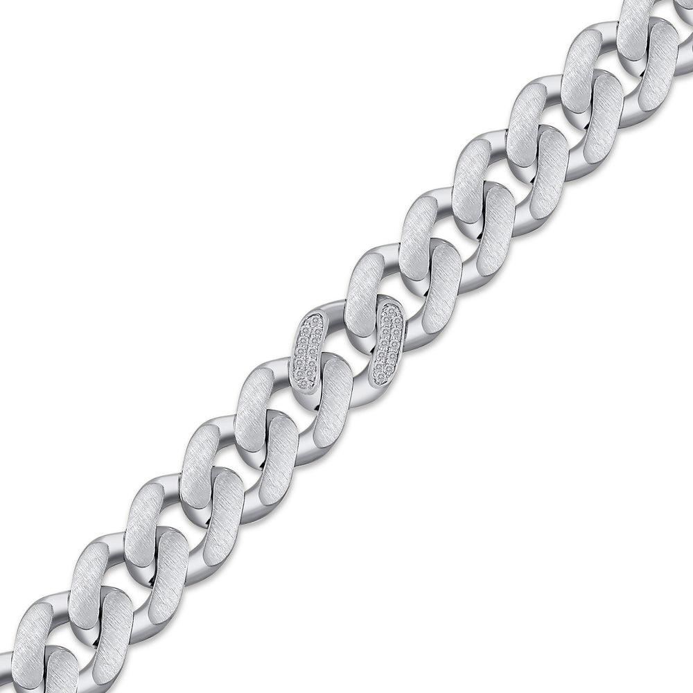 Herren Silber Diamantarmband