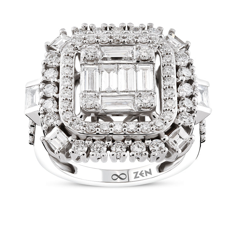 1.71 ct. Baguette Diamantring