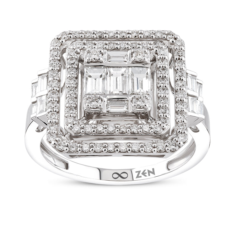 0.92 ct. Baguette Diamantring