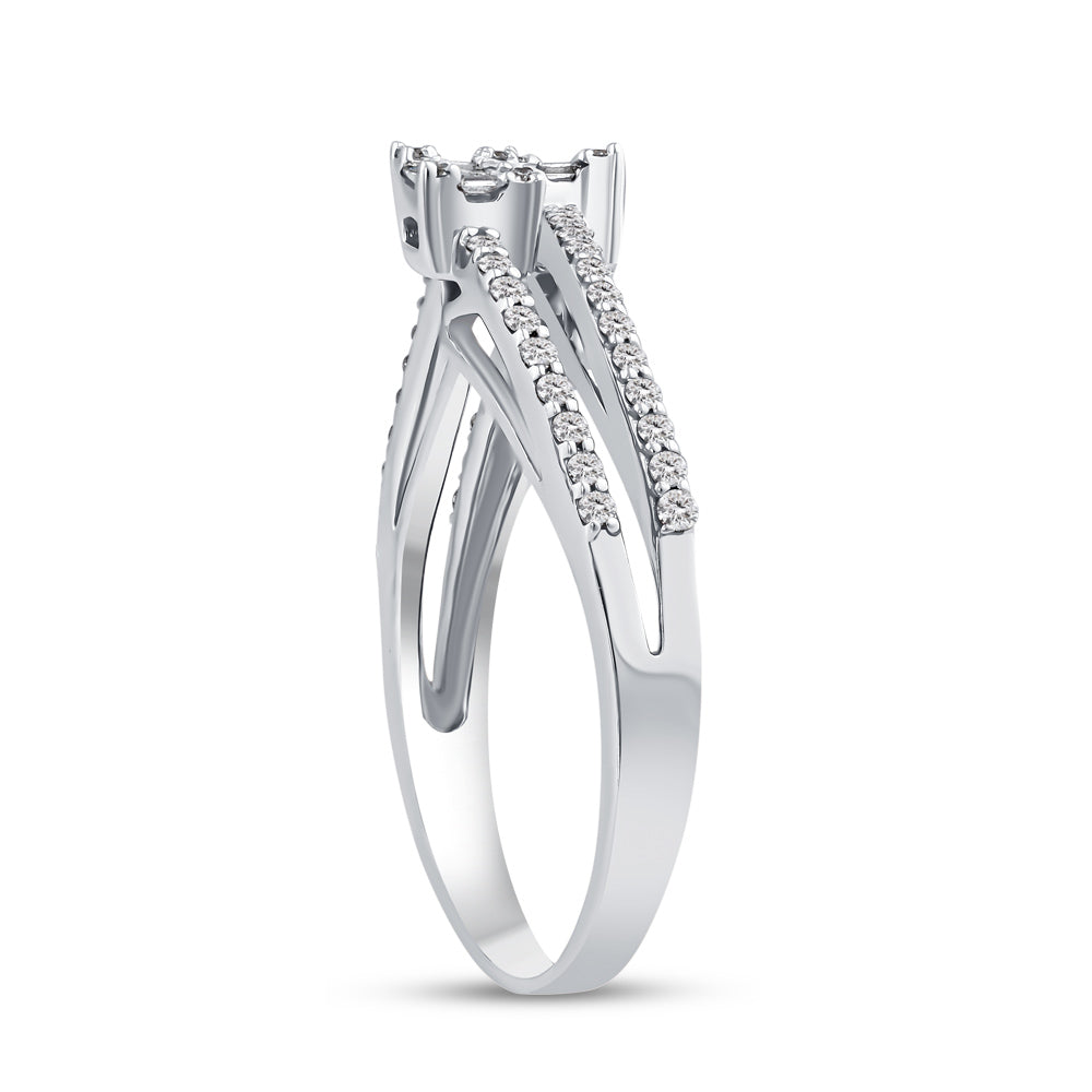 0.41 ct. Baguette Diamantring