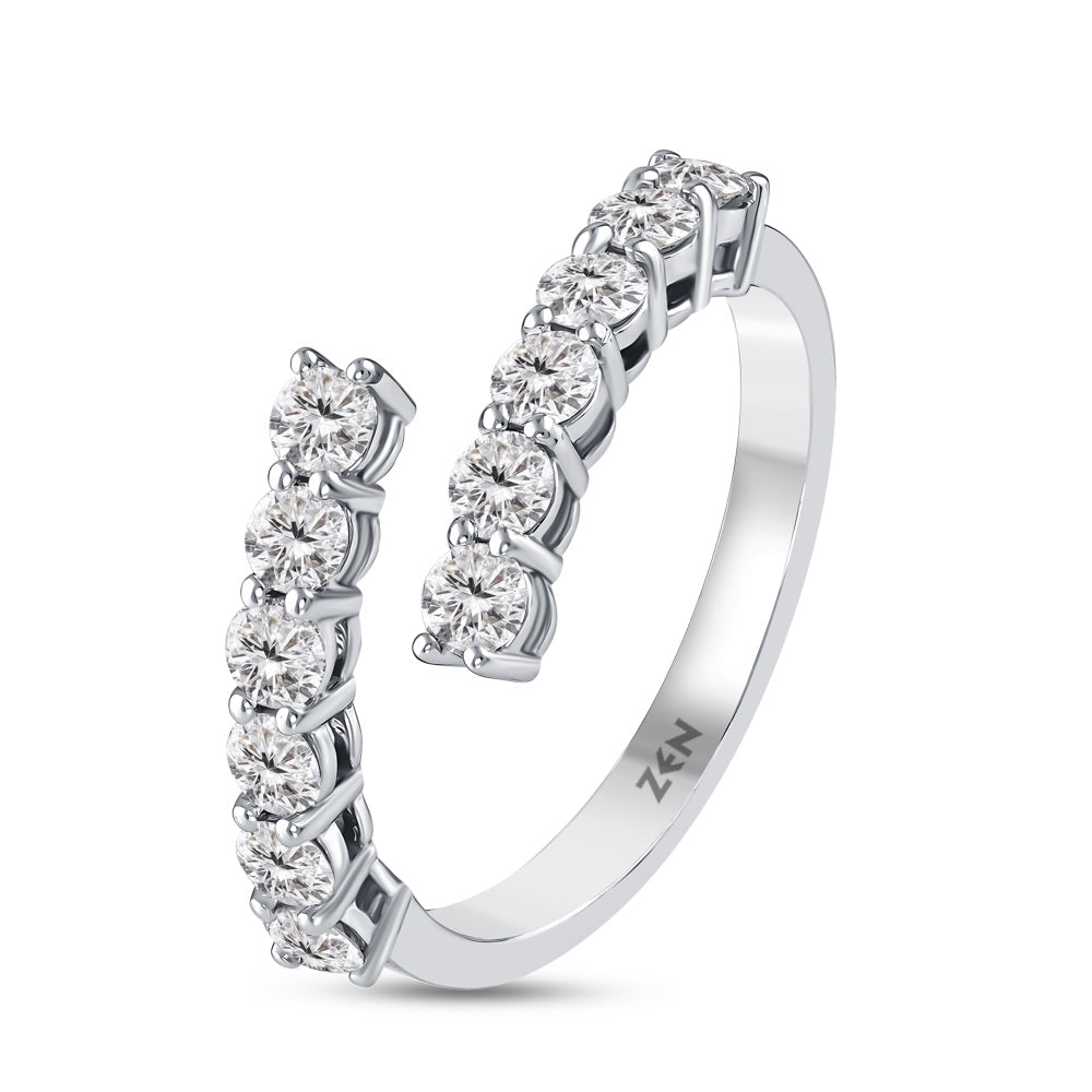 0.86 ct. Halbmemoire Diamantring