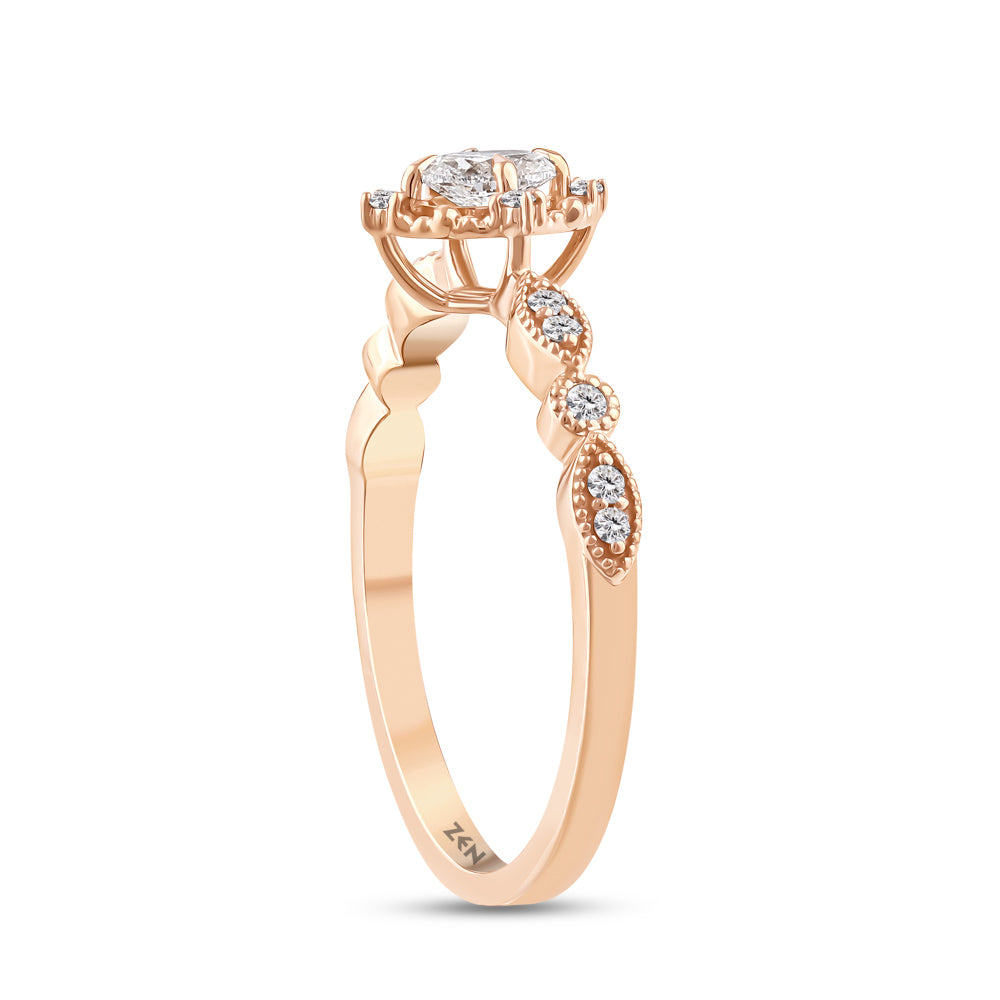 0.40 ct. Vintage Oval Diamantring