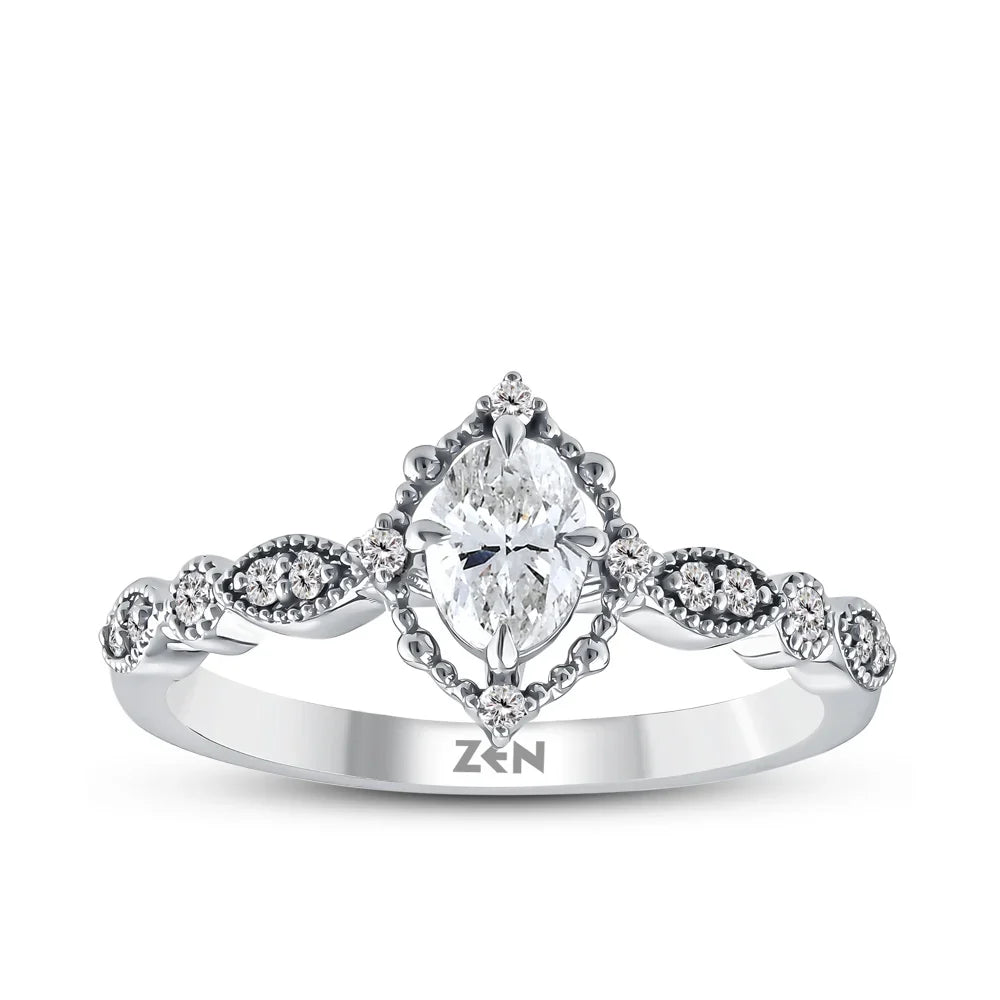 0.40 ct. Vintage Oval Diamantring