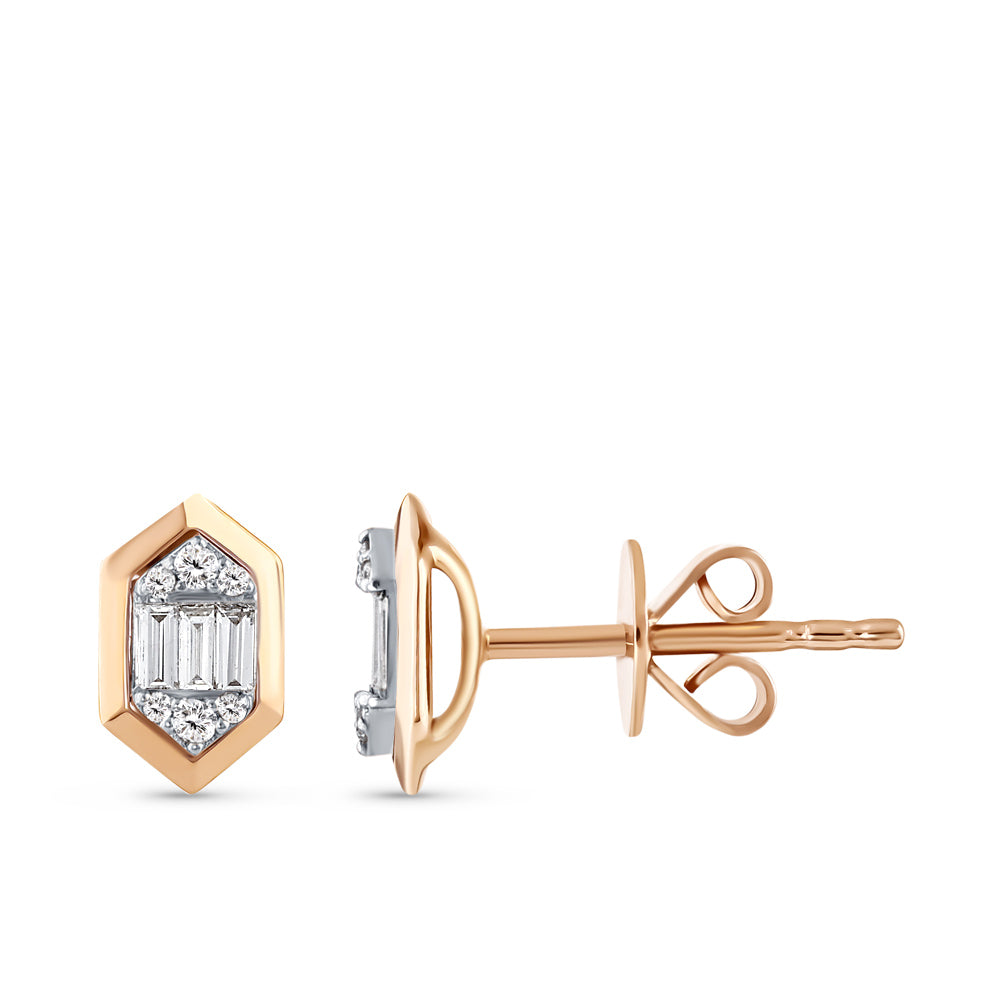 0.16 ct. Baguette Diamant Ohrringe