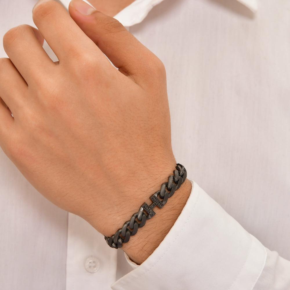 Buchstabe H Silberarmband