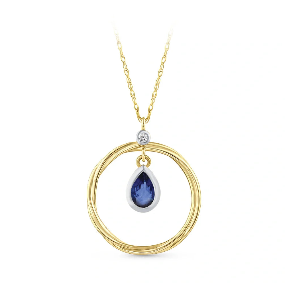 0.43 ct. Saphir Halskette