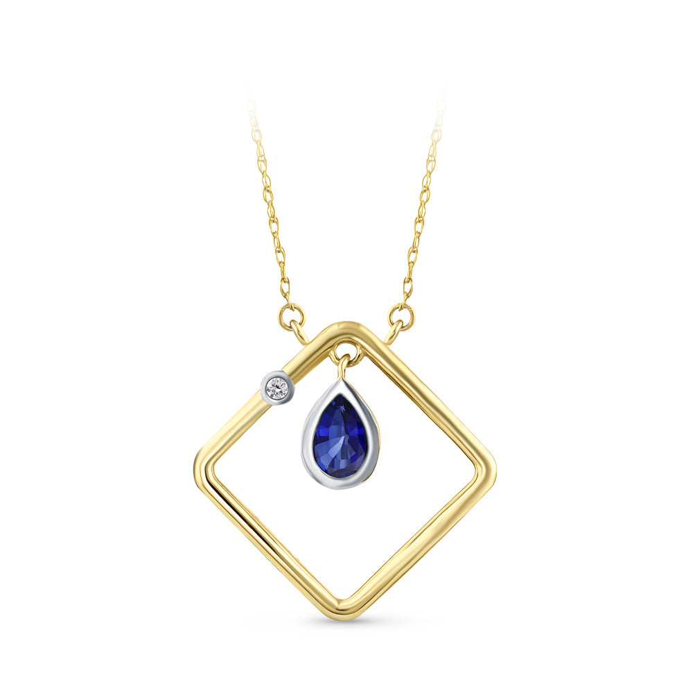 0.34 ct. Saphir Halskette